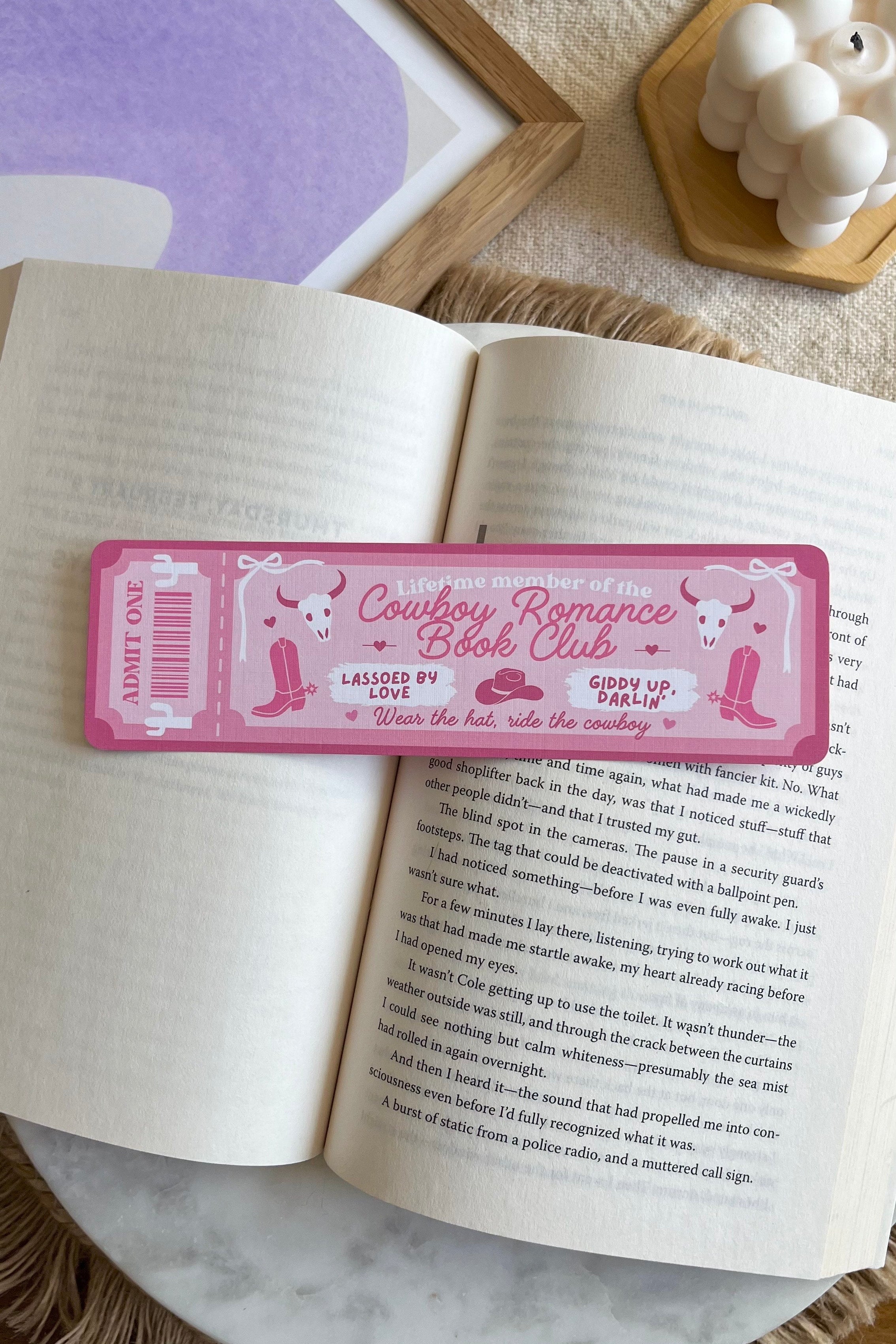 Cowboy romance Book Club Ticket Bookmark, Double Sided Bookmark, Bookclub Bookmark, Ticket Bookmark, Cowboy romance Gift, Cute Bookmark, Cowboy romance bookmark, gift for reader, bookmarks, book mark, bookish gift, book lover gift, Cowboy romance accessories, cowboy romance Merch