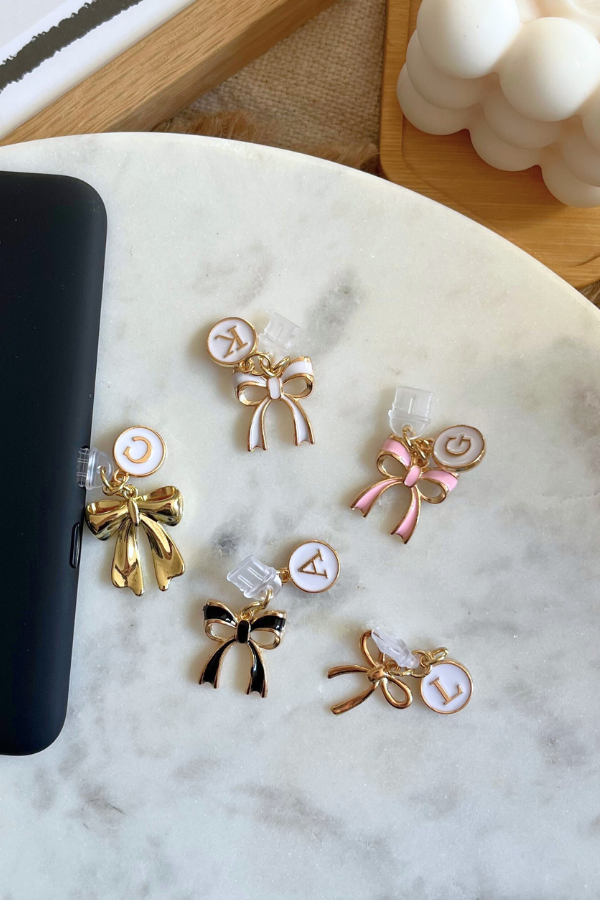 dust plug, bookish, bookish gifts, bookish march, dust plug usb, custom dust plugs, kindle charms, custom kindle charms, kindle charms custom, bow dust plug, custom letter dust plug, coquette charm, gift for reader, gift for book lover, coquette dust plug