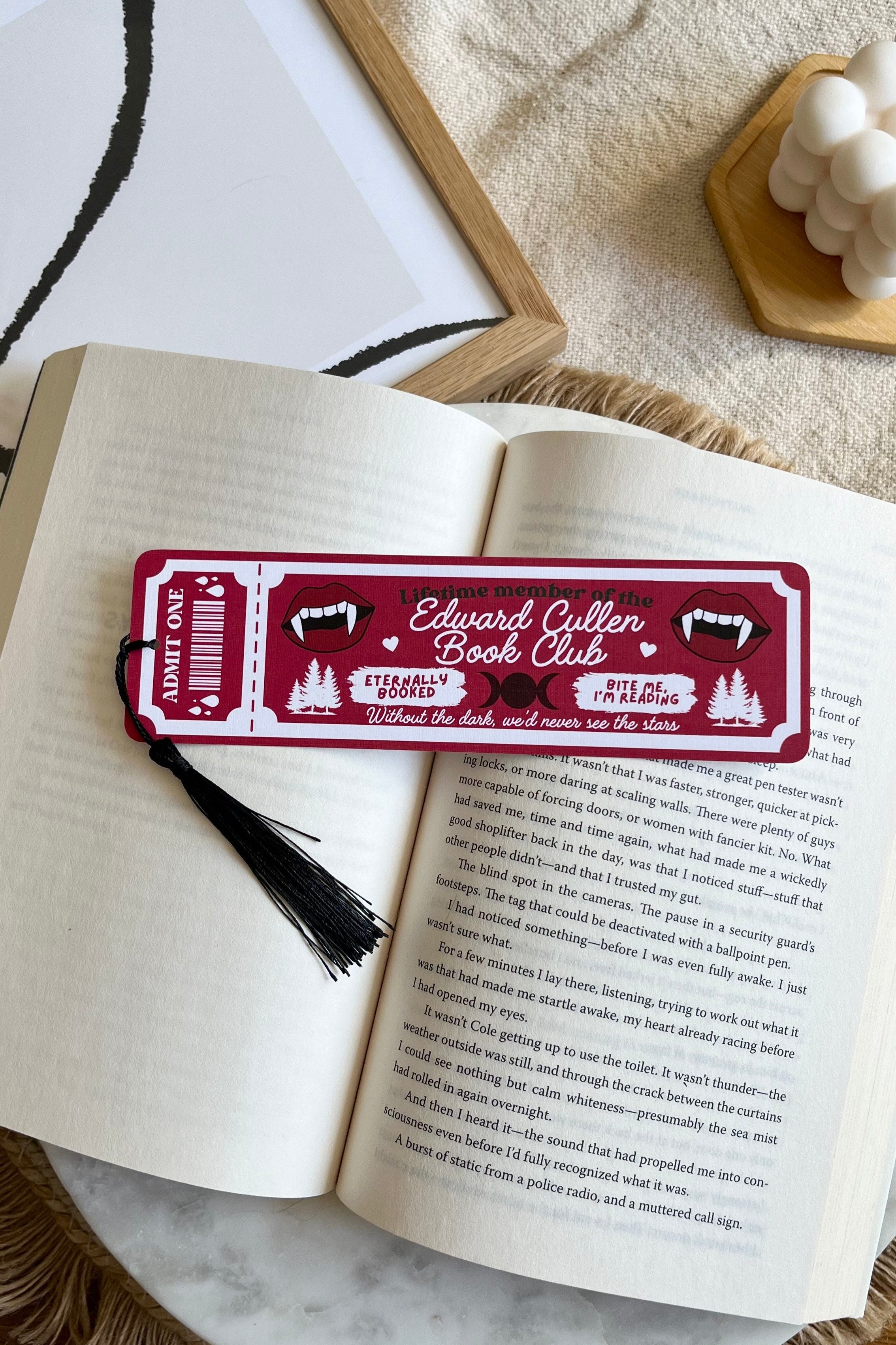 Edward Cullen Book Club Ticket Bookmark, Double Sided Bookmark, Bookclub Bookmark, Ticket Bookmark, Reader Gift, Cute Bookmark, gift for reader, bookmarks, book mark, bookish gift, book lover gift, twilight saga, twilight Merch, Edward Cullen Merch, team Edward, twilight gift, twilight bookmark, twilight fan gift