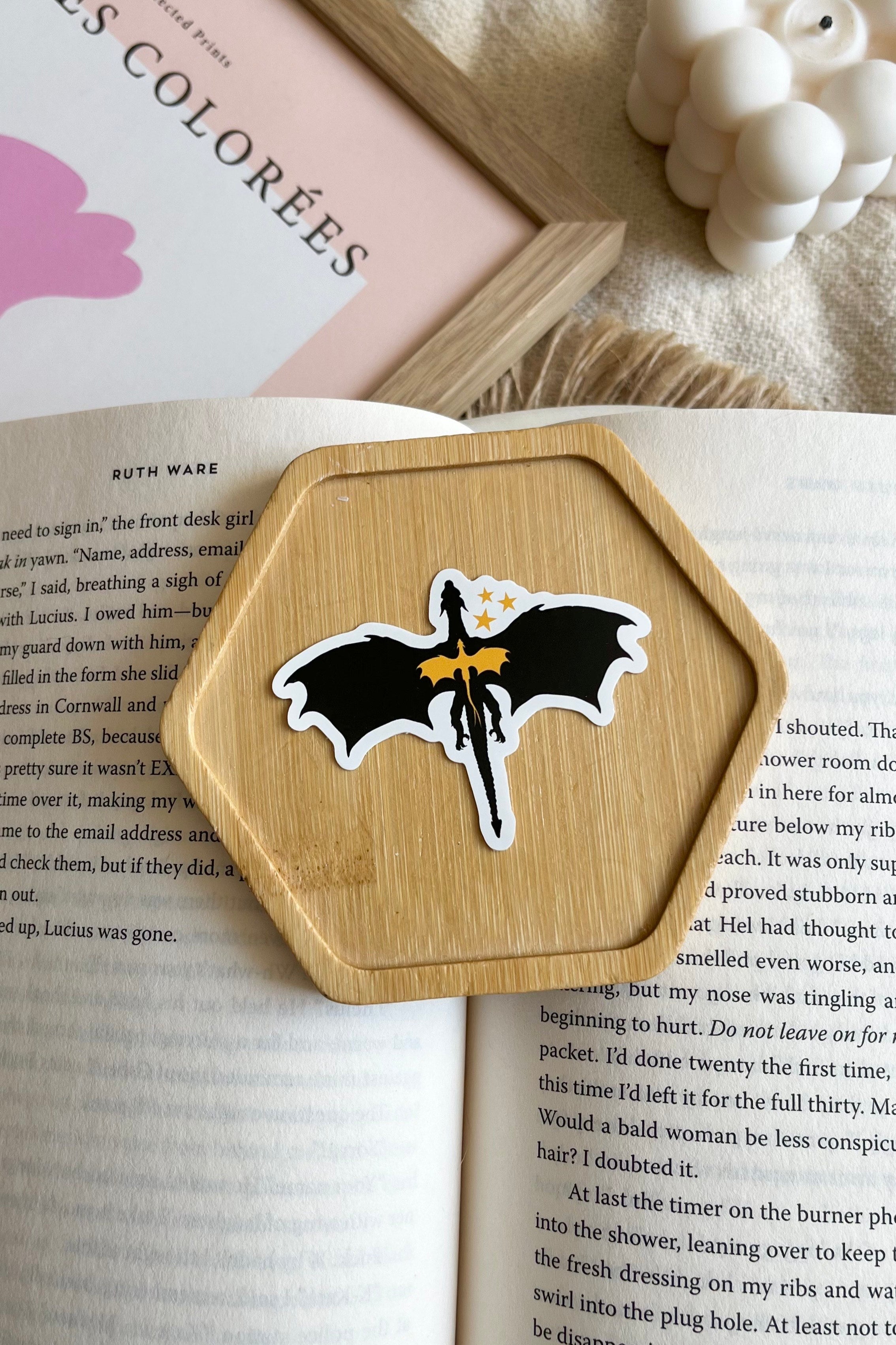 Fourth Wing, Bookish Sticker, Fourth Wing Sticker, Waterproof Sticker, Romantasy Sticker, Kindle Sticker, Book lover gift, Book lover, Fourth wing dragon, Iron Flame, Onyx storm, Booktok, andarna, Tairn, fourth wing Merch, fourth wing accessories, dragon sticker