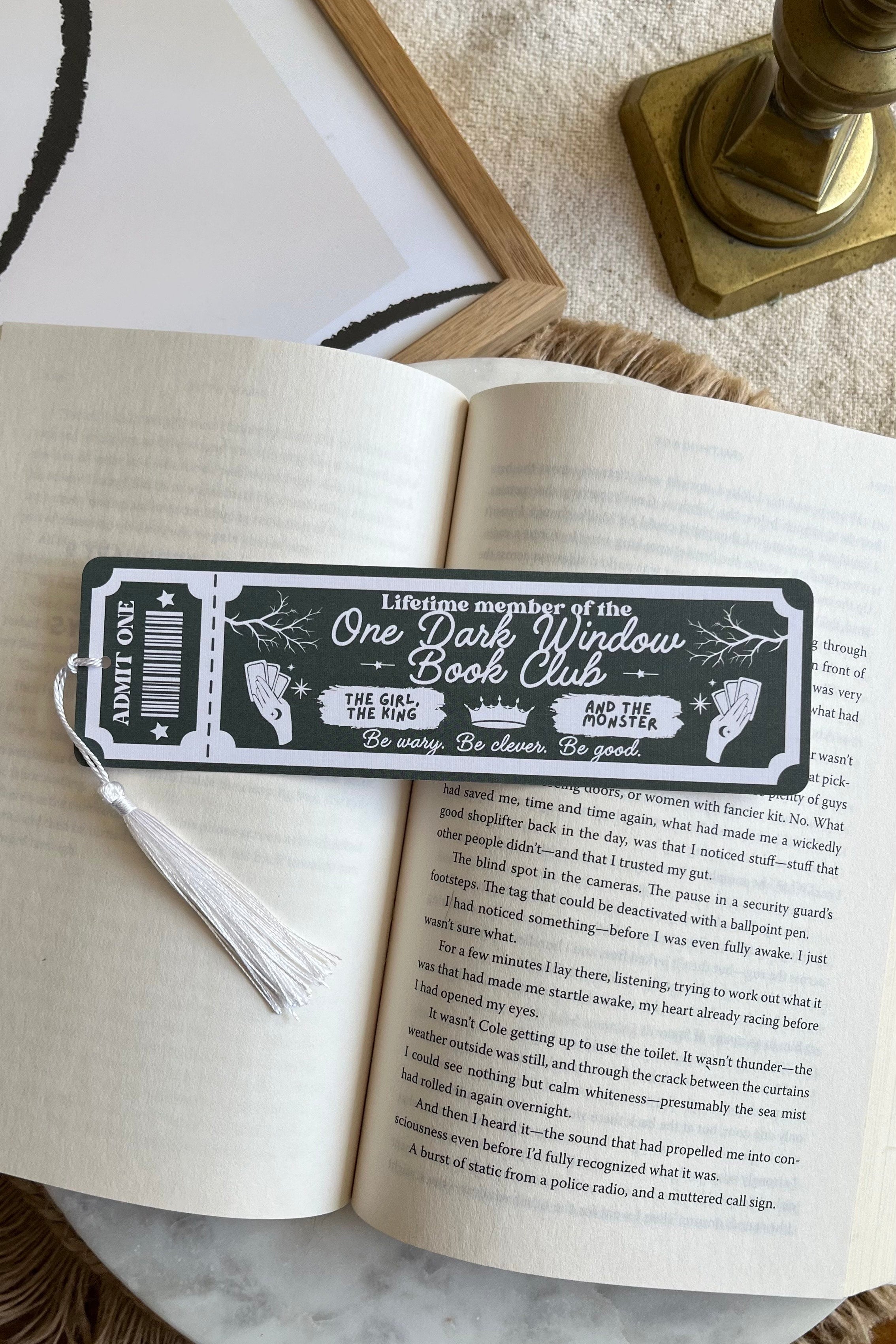 One dark window Book Club Ticket Bookmark, Double Sided Bookmark, Bookclub Bookmark, Ticket Bookmark, gothic Reader Gift, Cute Bookmark, gift for reader, bookmarks, book mark, bookish gift, book lover gift, one dark window Merch, one dark window accessories