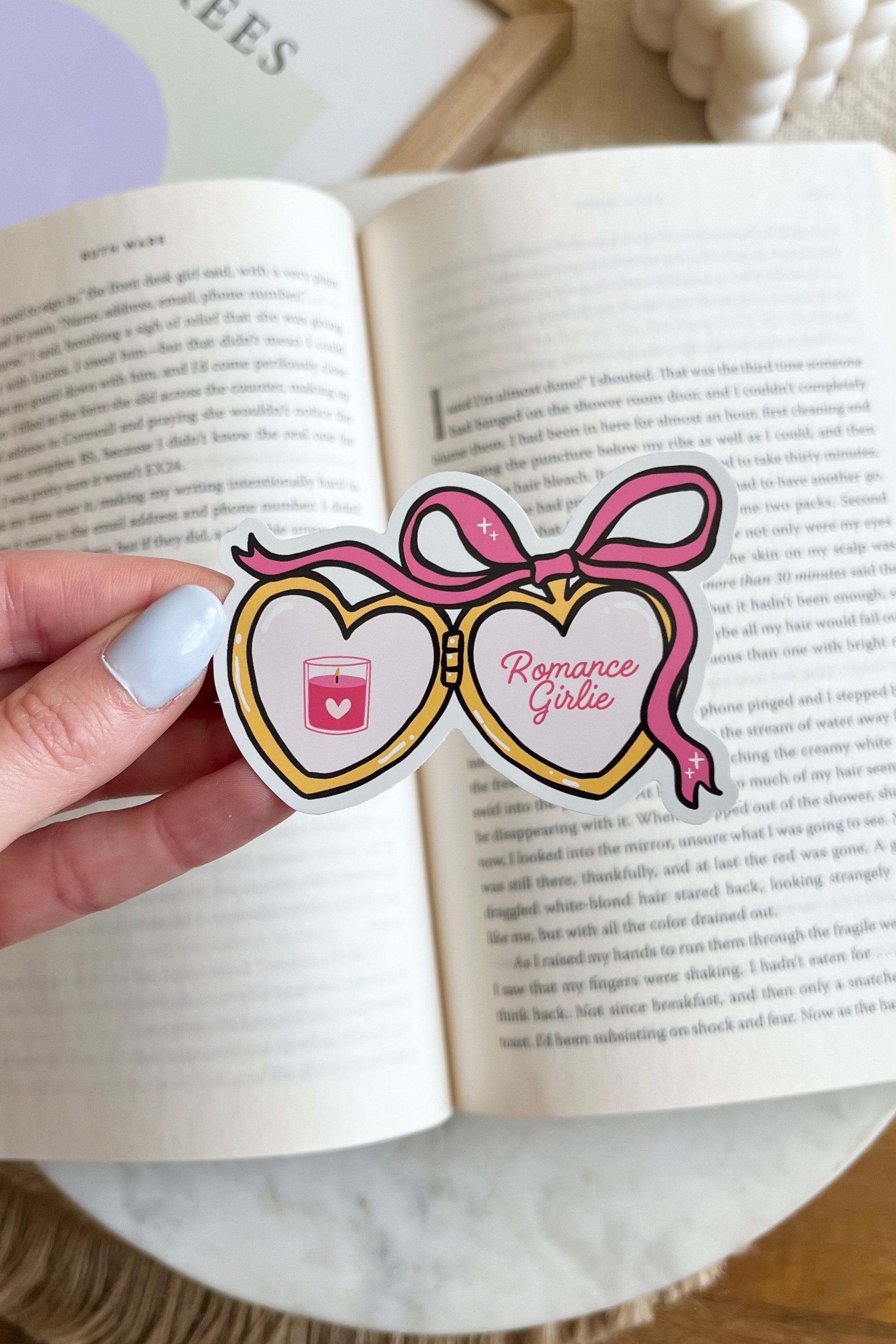 Book locket sticker, Bookish Locket Sticker, Romance girlie sticker, Waterproof Sticker, Kindle Sticker, Book lover gift, Book lover, ereader sticker, Booktok, book tropes sticker, Romance sticker, romance book sticker