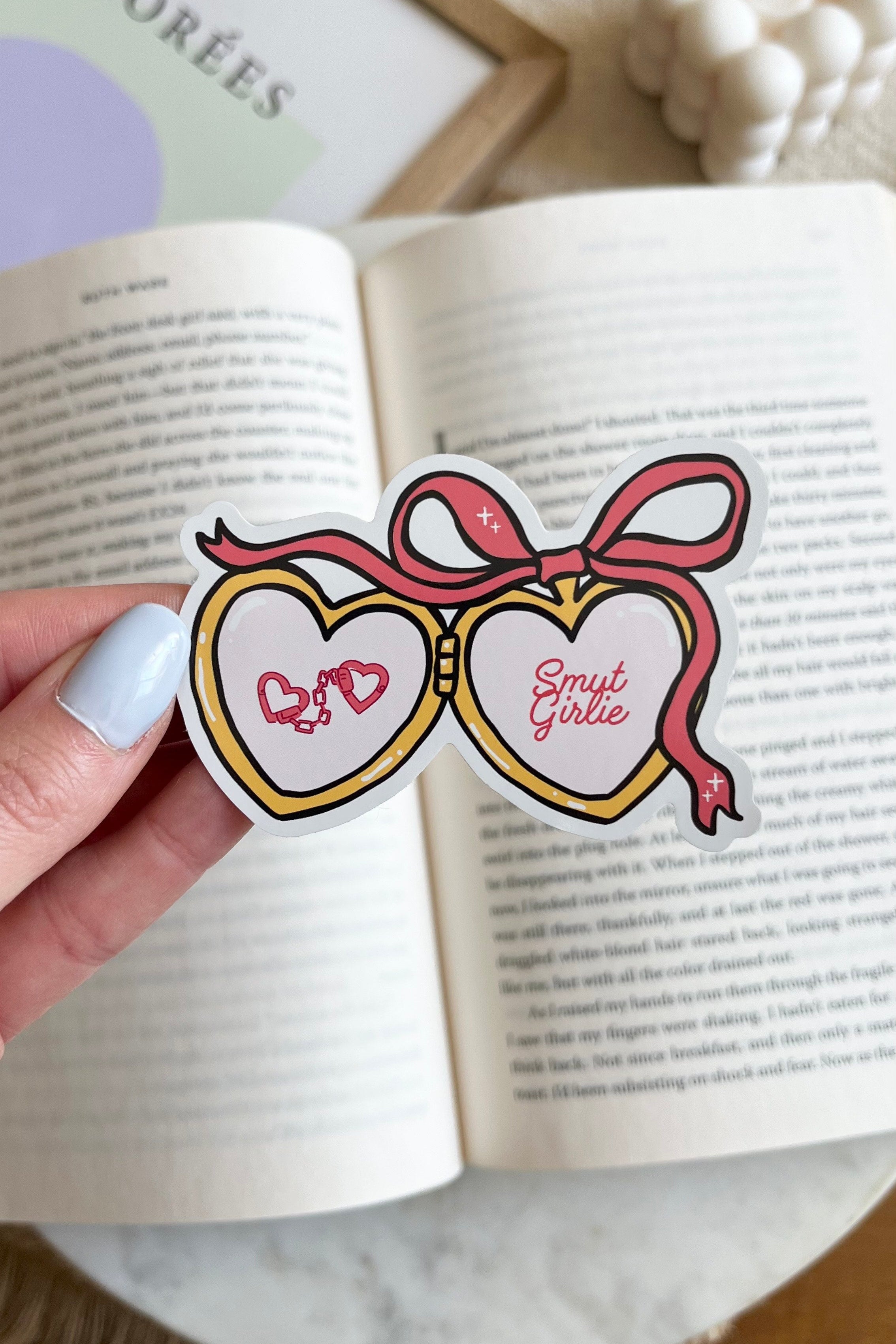 Book locket sticker, Bookish Locket Sticker, smut girlie sticker, Smut Merch, smut sticker, Waterproof Sticker, Kindle Sticker, Book lover gift, Book lover, ereader sticker, Booktok, book tropes sticker