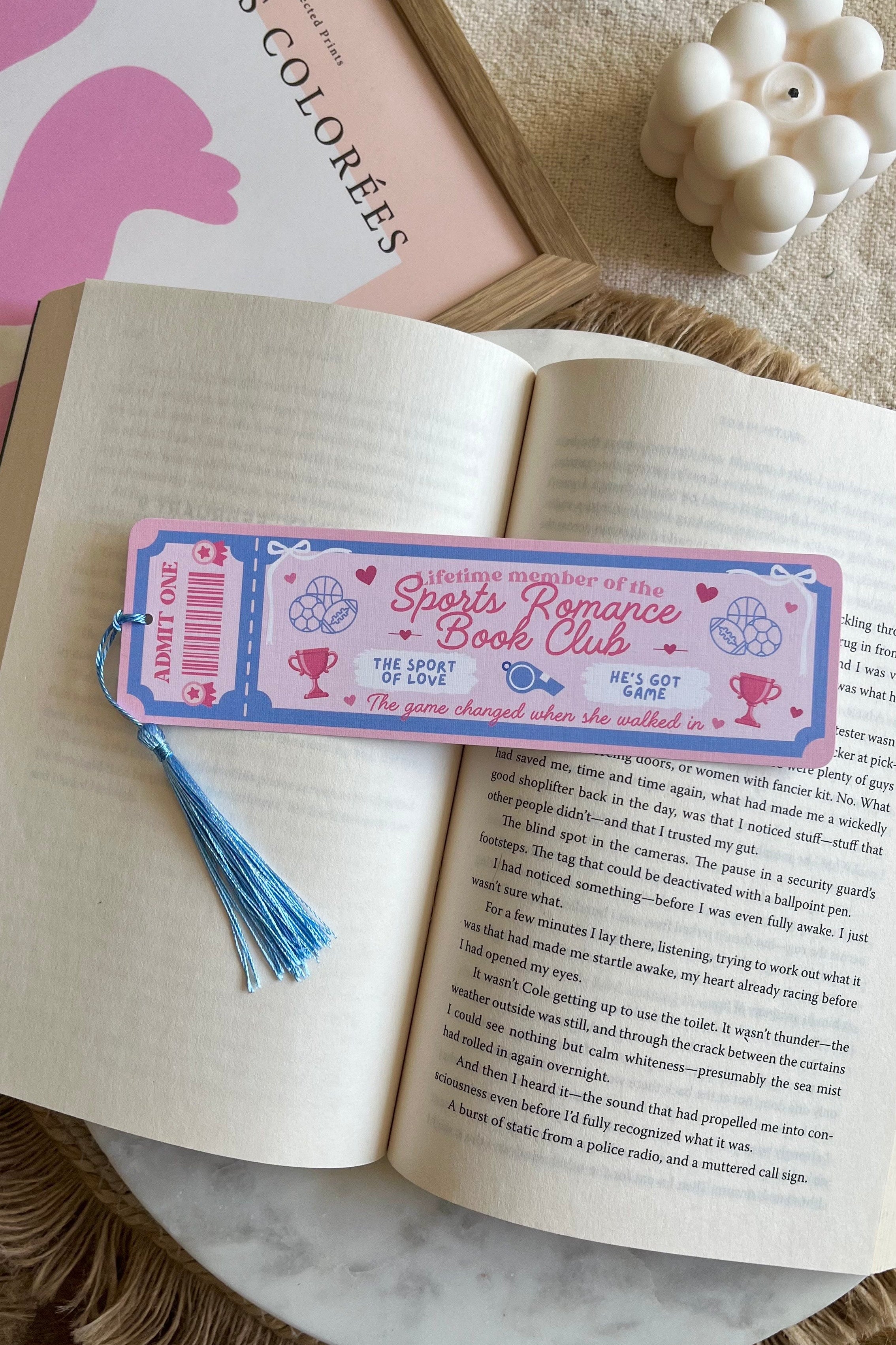 sports romance Book Club Ticket Bookmark, Double Sided Bookmark, Bookclub Bookmark, Ticket Bookmark, Reader Gift, Cute Bookmark, gift for reader, bookmarks, book mark, bookish gift, book lover gift, enemies to lovers bookmark, linen bookmark, sports romance bookmark, sports romance Merch, romance trope, romance trope bookmark