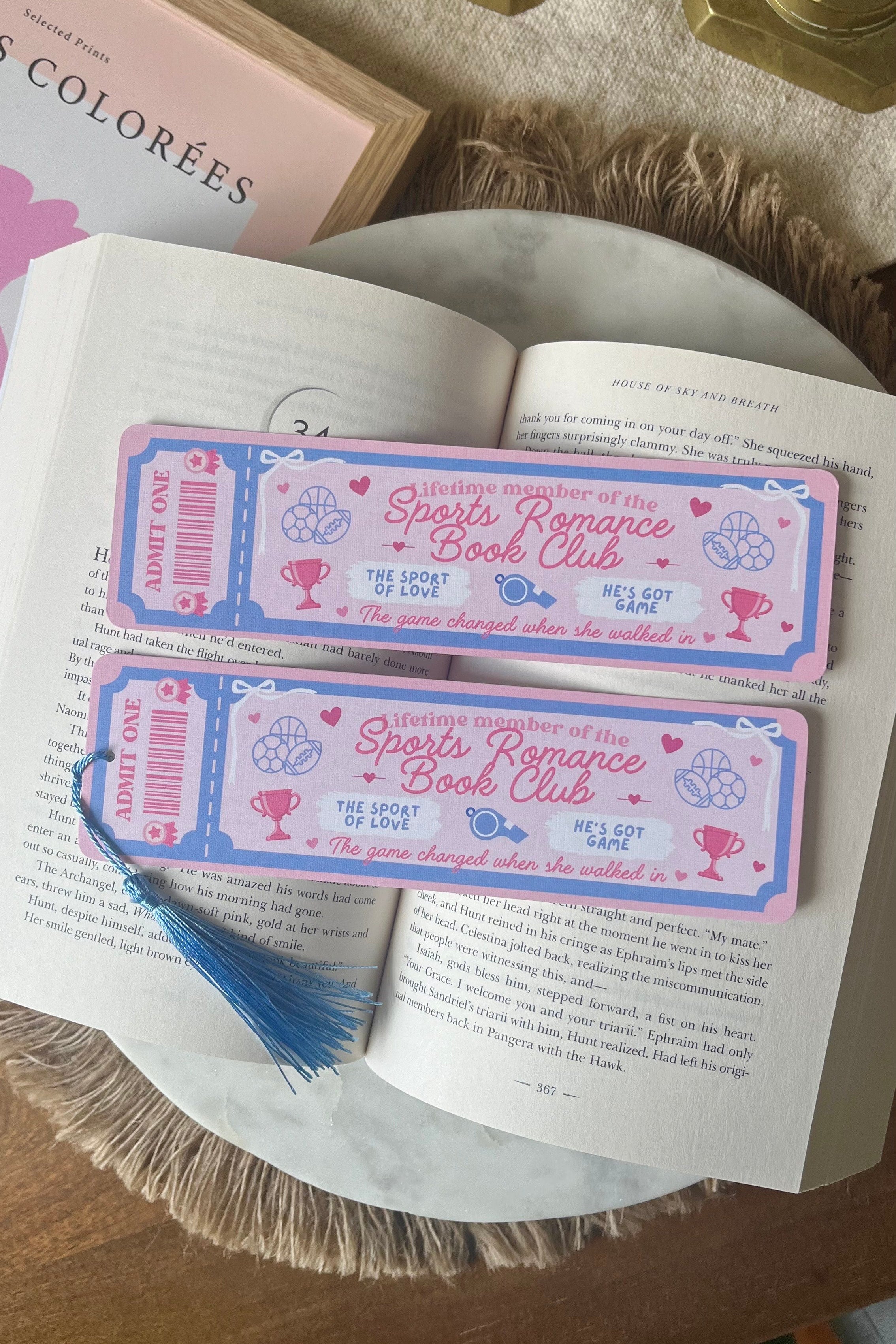 sports romance Book Club Ticket Bookmark, Double Sided Bookmark, Bookclub Bookmark, Ticket Bookmark, Reader Gift, Cute Bookmark, gift for reader, bookmarks, book mark, bookish gift, book lover gift, enemies to lovers bookmark, linen bookmark, sports romance bookmark, sports romance Merch, romance trope, romance trope bookmark