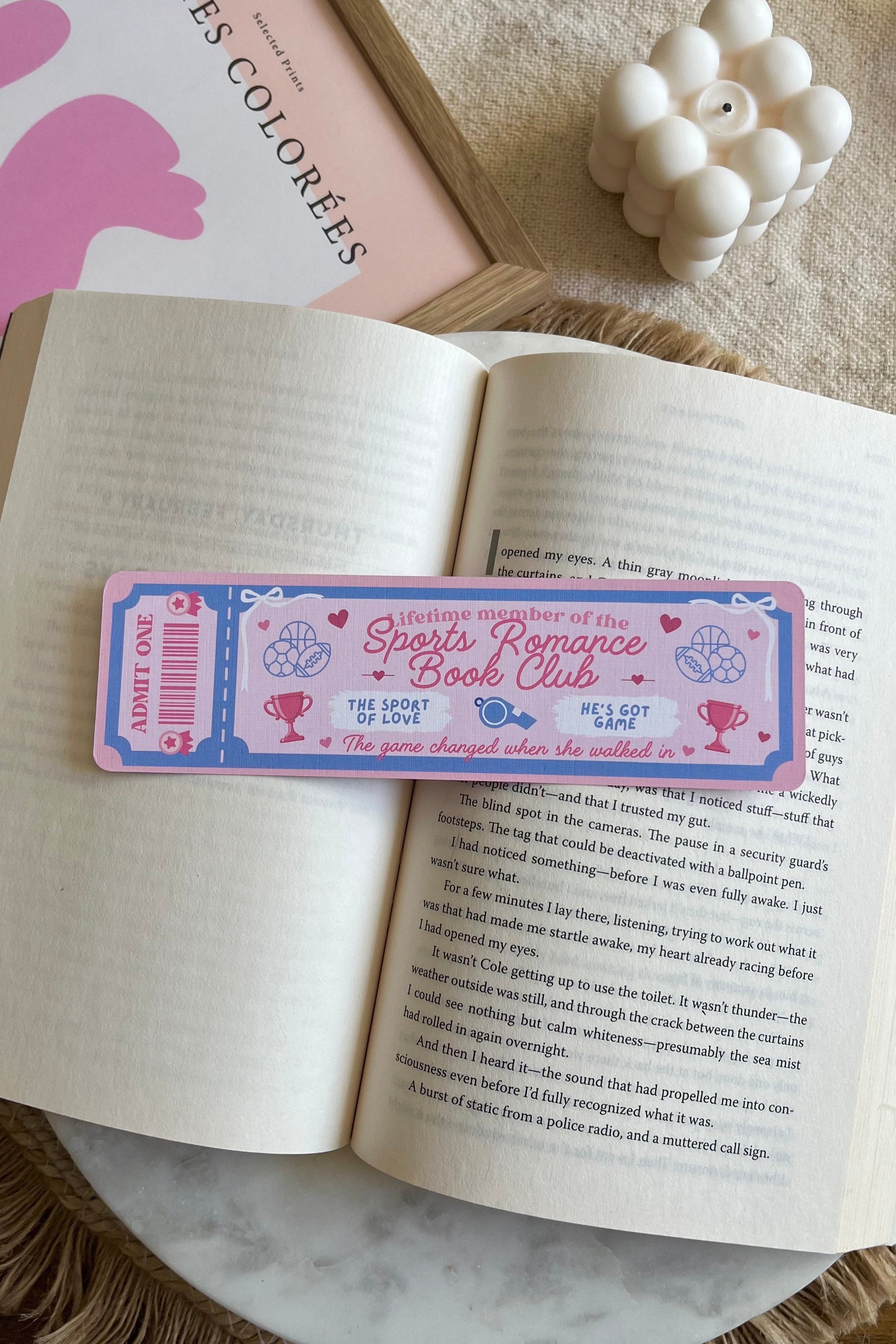 sports romance Book Club Ticket Bookmark, Double Sided Bookmark, Bookclub Bookmark, Ticket Bookmark, Reader Gift, Cute Bookmark, gift for reader, bookmarks, book mark, bookish gift, book lover gift, enemies to lovers bookmark, linen bookmark, sports romance bookmark, sports romance Merch, romance trope, romance trope bookmark