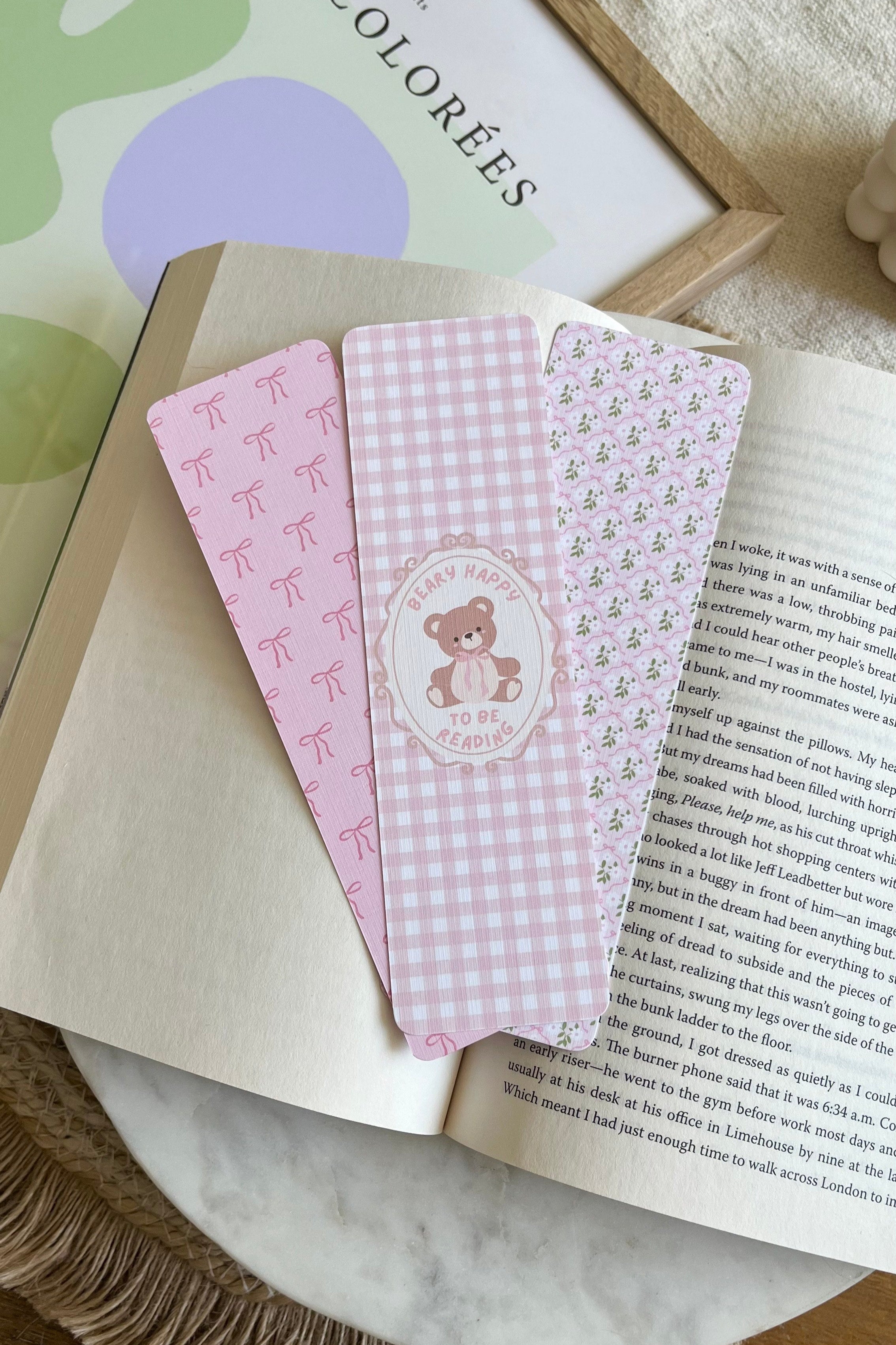 Book mark bundle, Double Sided Bookmark, Bookclub Bookmark, Pink bookmarks, Reader Gift, Cute Bookmark, gift for reader, bookmarks, book mark, bookish gift, book lover gift, linen bookmarks, bow bookmarks, floral bookmarks, teddy bear bookmark