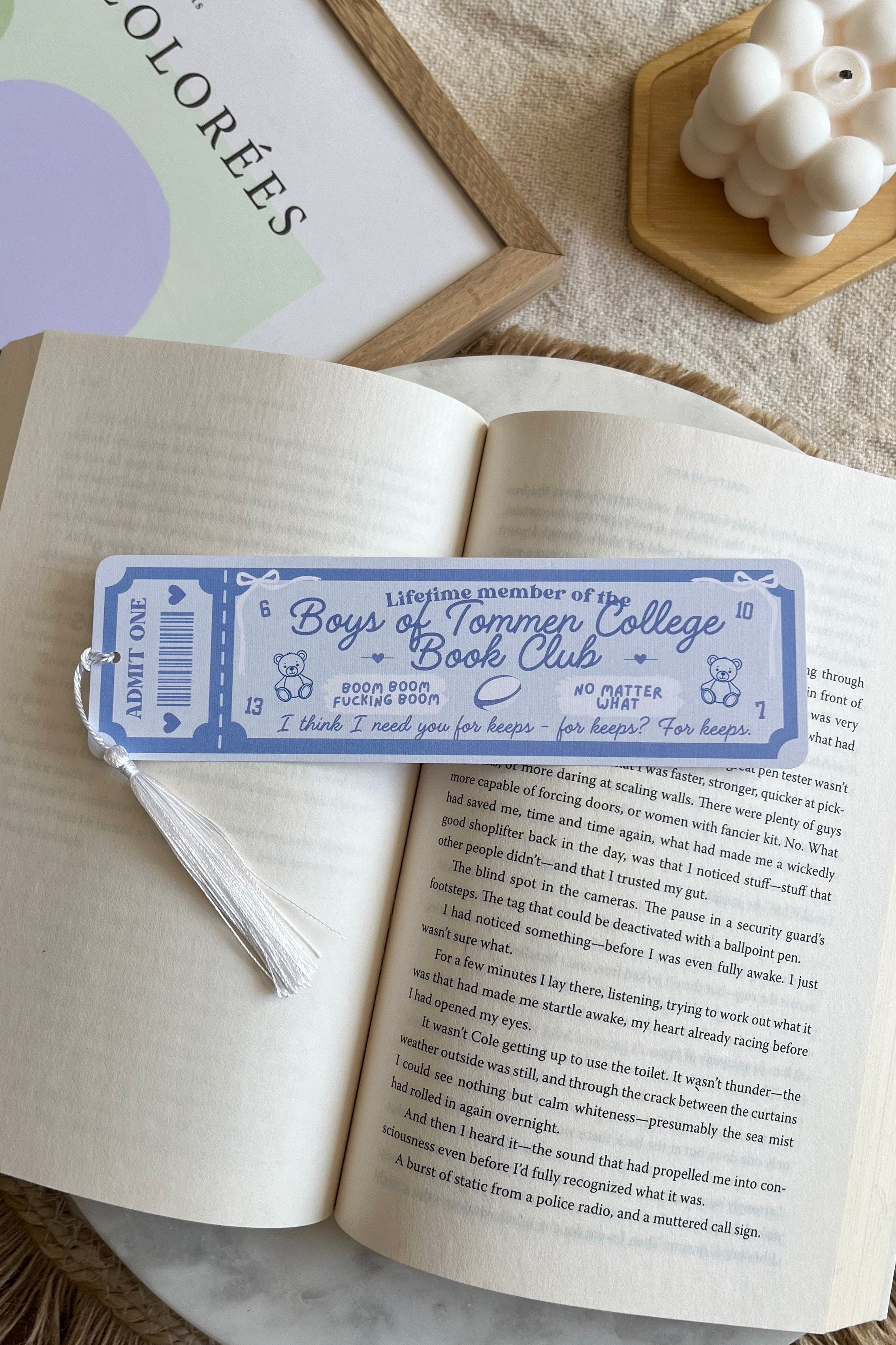 boys of tommen college bookmark, Double Sided Bookmark, Bookclub Bookmark, Ticket Bookmark, boys of tommen college Merch, Cute Bookmark, boys of tommen, gift for reader, bookmarks, book mark, bookish gift, book lover gift, boys of tommen college, linen bookmark