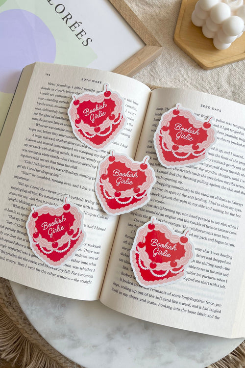 Coquette cake sticker, Bookish Sticker, bookish girlie sticker, Waterproof Sticker, coquette sticker, Kindle Sticker, Book lover gift, Book lover, cute book sticker, Booktok, Booktok sticker, cake sticker