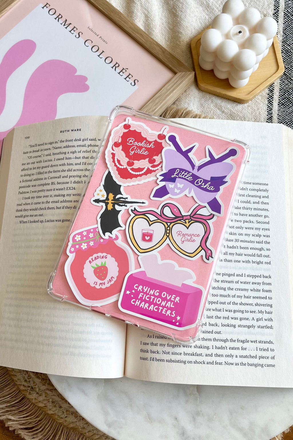 Coquette cake sticker, Bookish Sticker, bookish girlie sticker, Waterproof Sticker, coquette sticker, Kindle Sticker, Book lover gift, Book lover, cute book sticker, Booktok, Booktok sticker, cake sticker