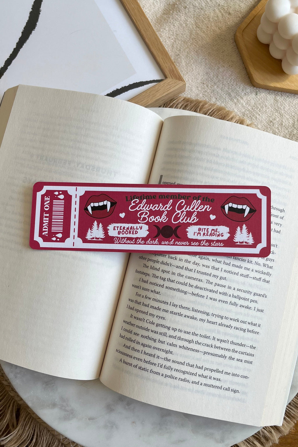 Edward Cullen Book Club Ticket Bookmark, Double Sided Bookmark, Bookclub Bookmark, Ticket Bookmark, Reader Gift, Cute Bookmark, gift for reader, bookmarks, book mark, bookish gift, book lover gift, twilight saga, twilight Merch, Edward Cullen Merch, team Edward, twilight gift, twilight bookmark, twilight fan gift