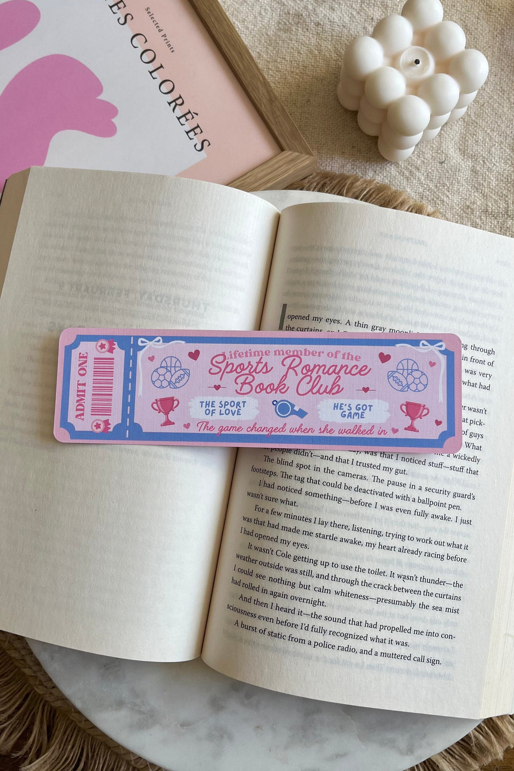 sports romance Book Club Ticket Bookmark, Double Sided Bookmark, Bookclub Bookmark, Ticket Bookmark, Reader Gift, Cute Bookmark, gift for reader, bookmarks, book mark, bookish gift, book lover gift, enemies to lovers bookmark, linen bookmark, sports romance bookmark, sports romance Merch, romance trope, romance trope bookmark