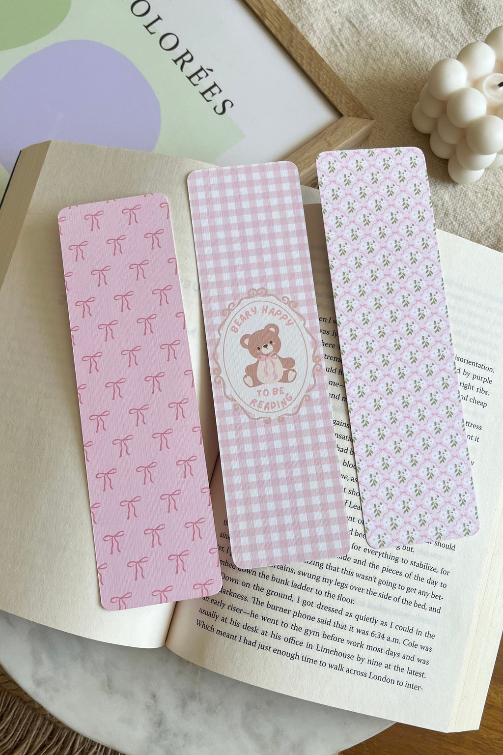Book mark bundle, Double Sided Bookmark, Bookclub Bookmark, Pink bookmarks, Reader Gift, Cute Bookmark, gift for reader, bookmarks, book mark, bookish gift, book lover gift, linen bookmarks, bow bookmarks, floral bookmarks, teddy bear bookmark